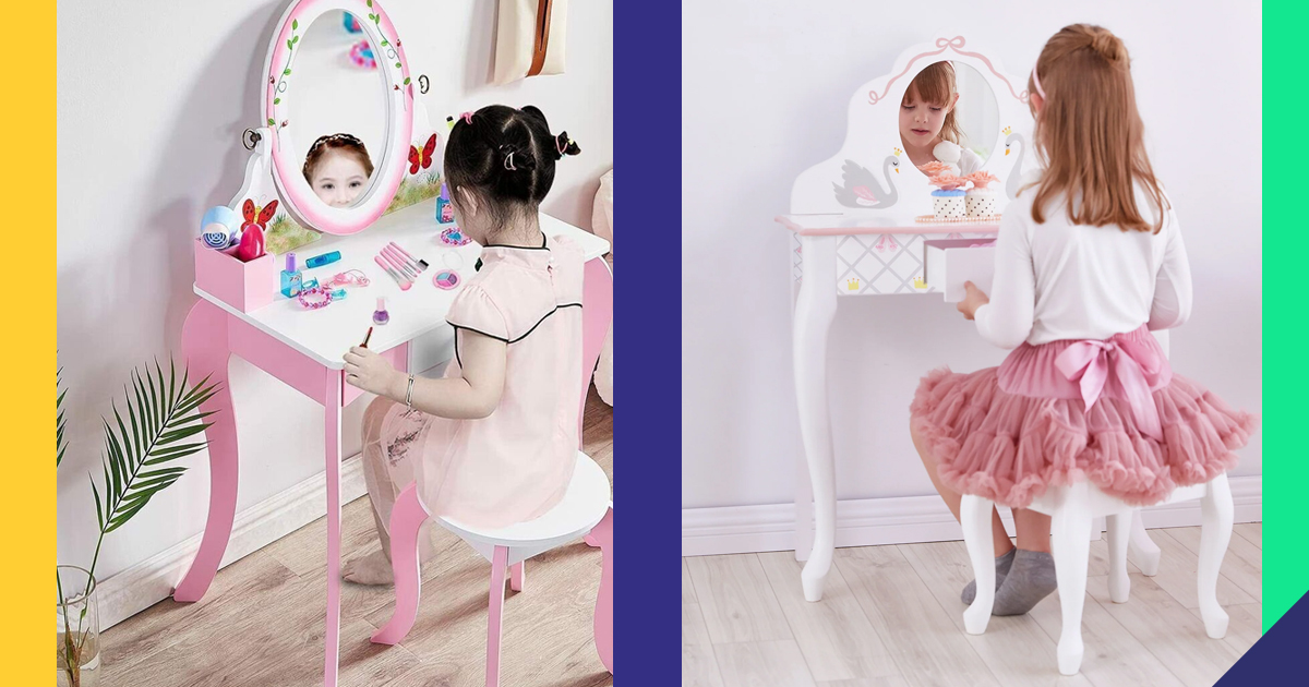 Children dressing table with mirror